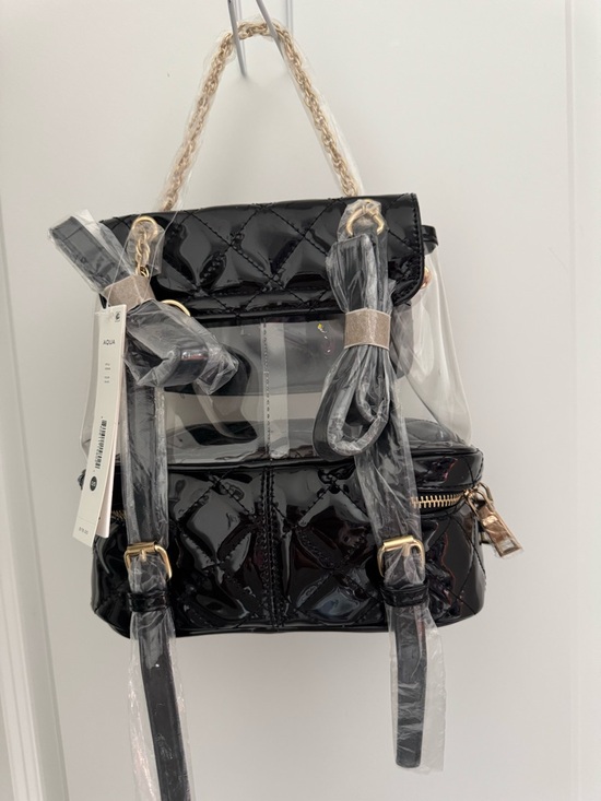NWT AQUA Janet Backpack in Black main image 9